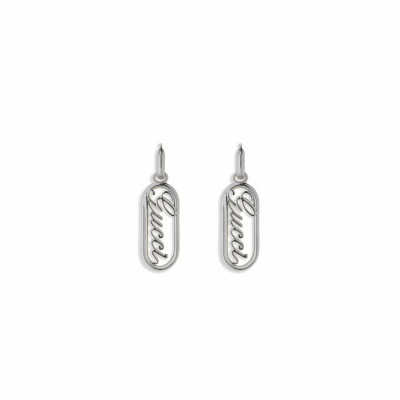 GUCCI HOOP EARRINGS WITH GUCCI SCRIPT 796874